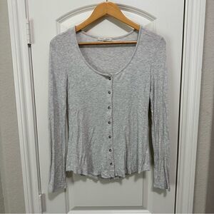 Copper Key Women’s Round Neck Button Down Long Sleeve Top Size Small